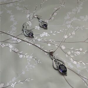 Amethyst necklace and earrings